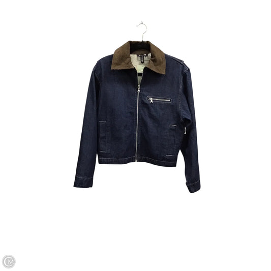 Jacket Denim By Divided In Blue & Brown, Size: Xs