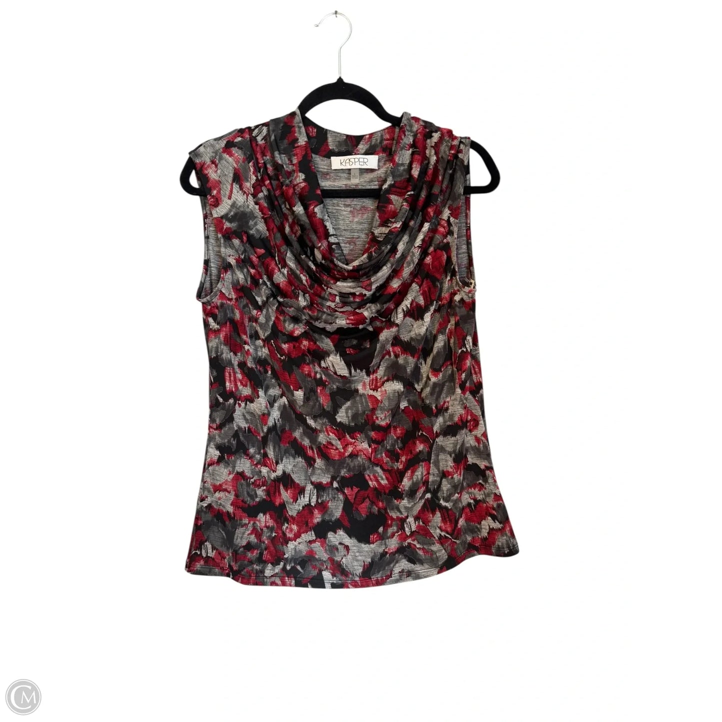 Top Sleeveless By Kasper In Black & Red, Size: L