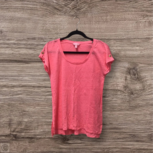 Top Short Sleeve Designer By Lilly Pulitzer In Pink, Size: S