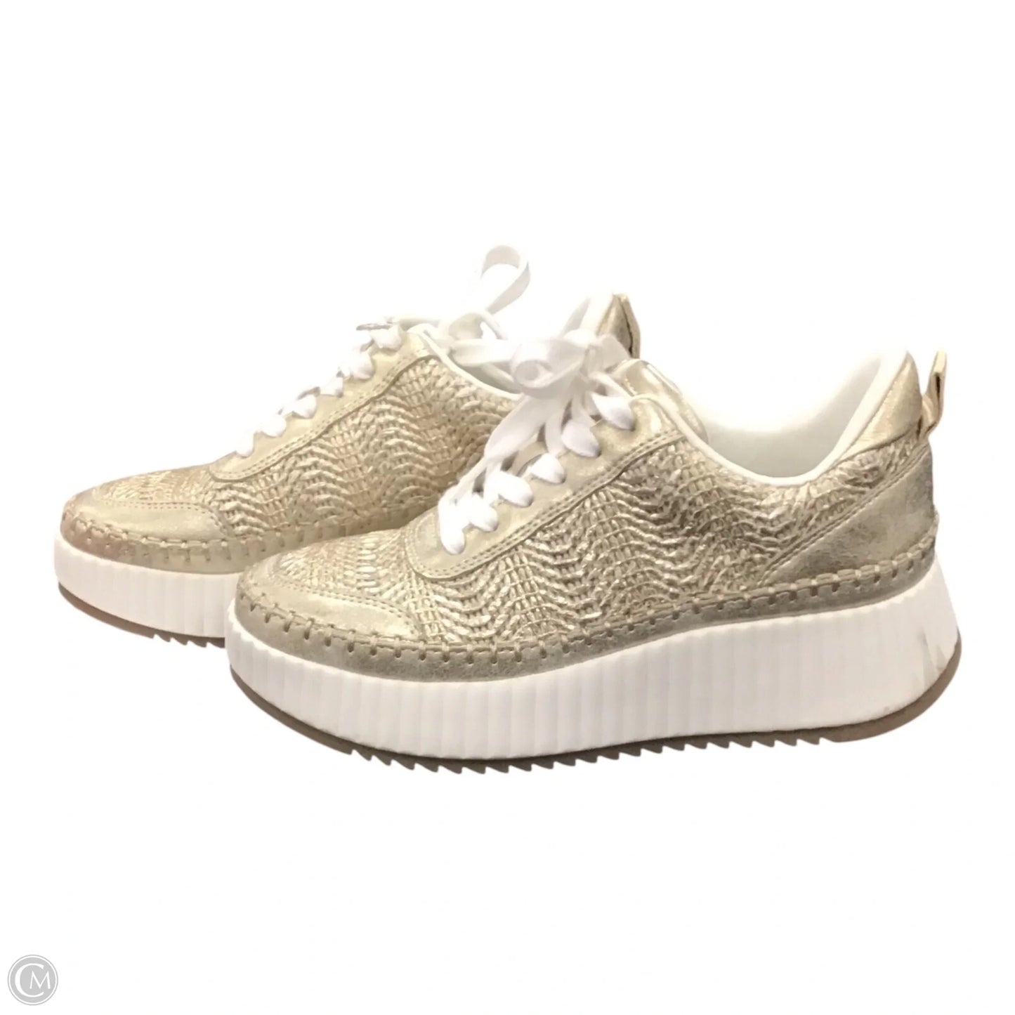 Shoes Sneakers Platform By Universal Thread In Gold & White, Size: 6