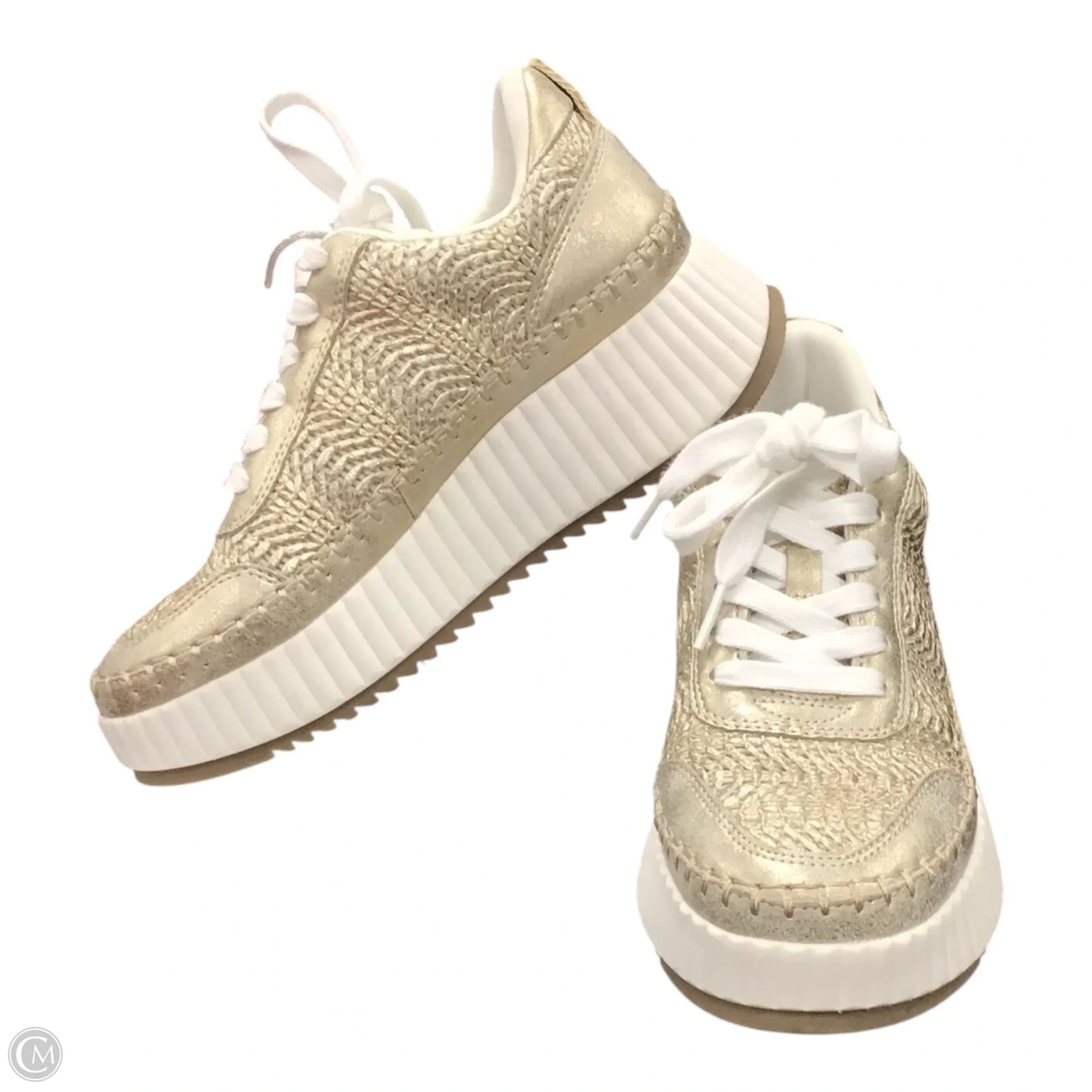 Shoes Sneakers Platform By Universal Thread In Gold & White, Size: 6