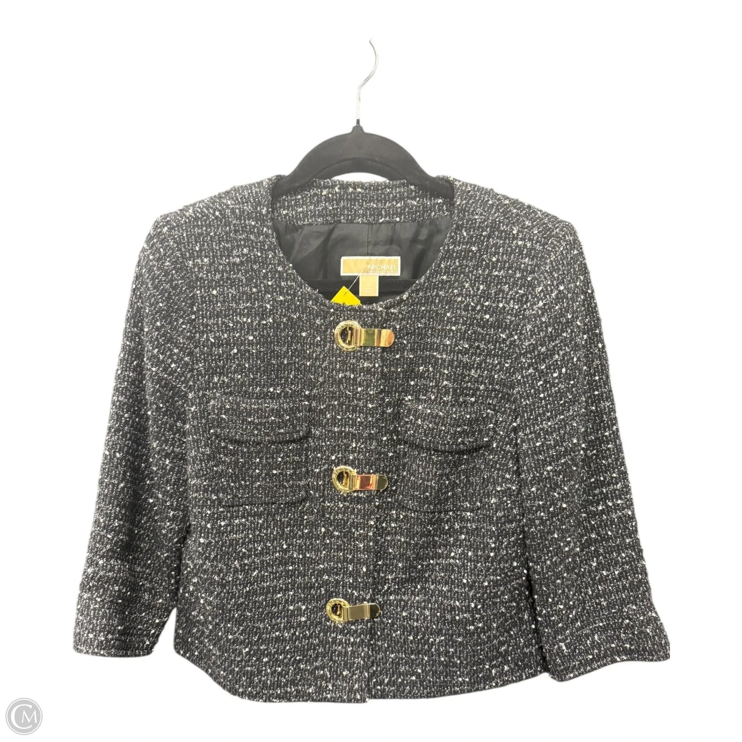 Blazer By Michael By Michael Kors In Black & Gold, Size: L