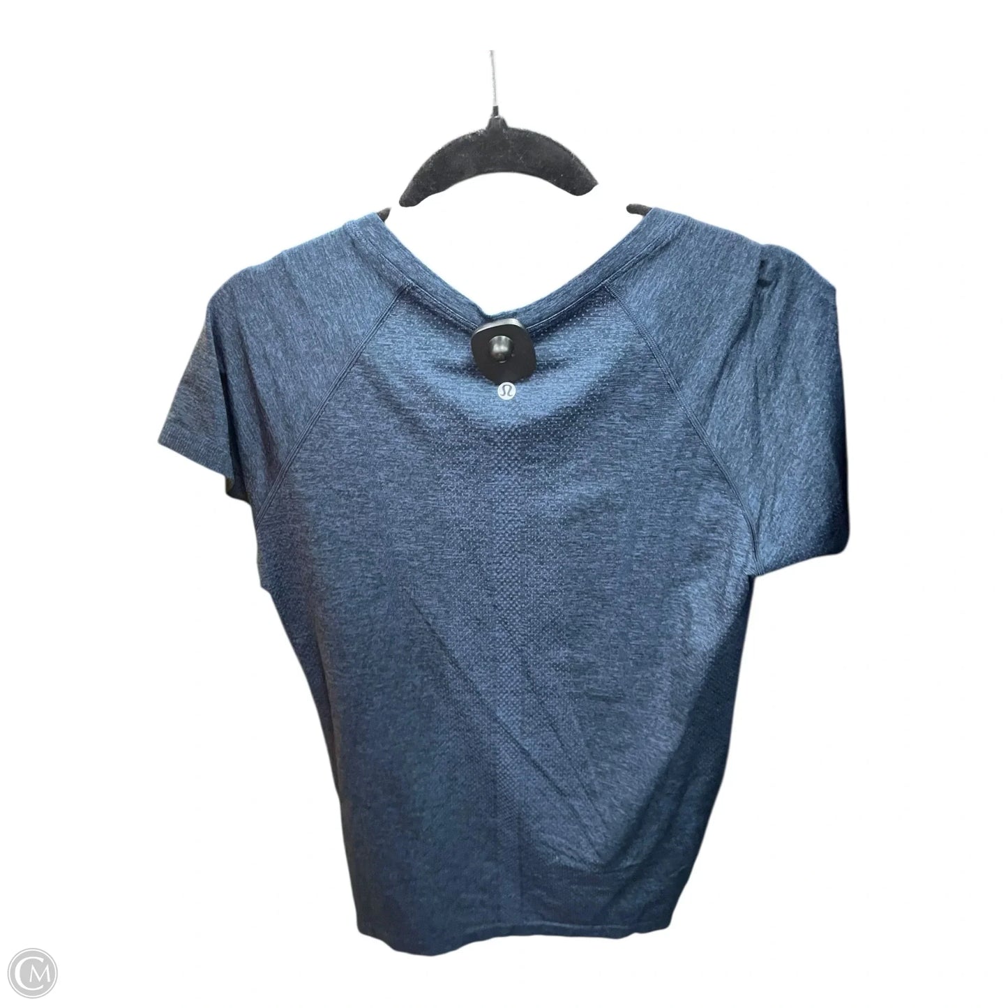 Athletic Top Short Sleeve By Lululemon In Blue & Green, Size: 12
