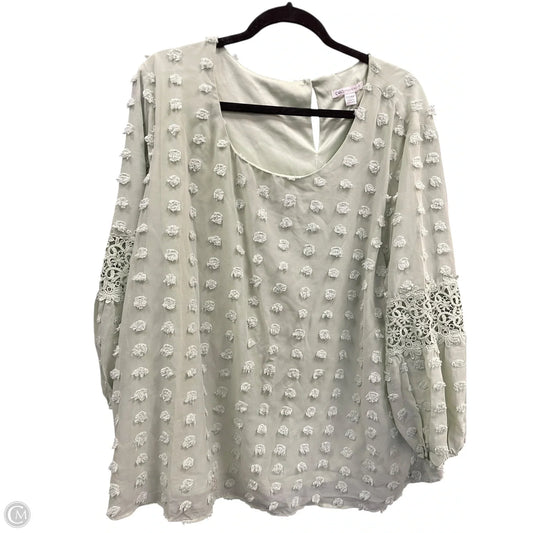 Top Long Sleeve By Cato In Green, Size: 3x