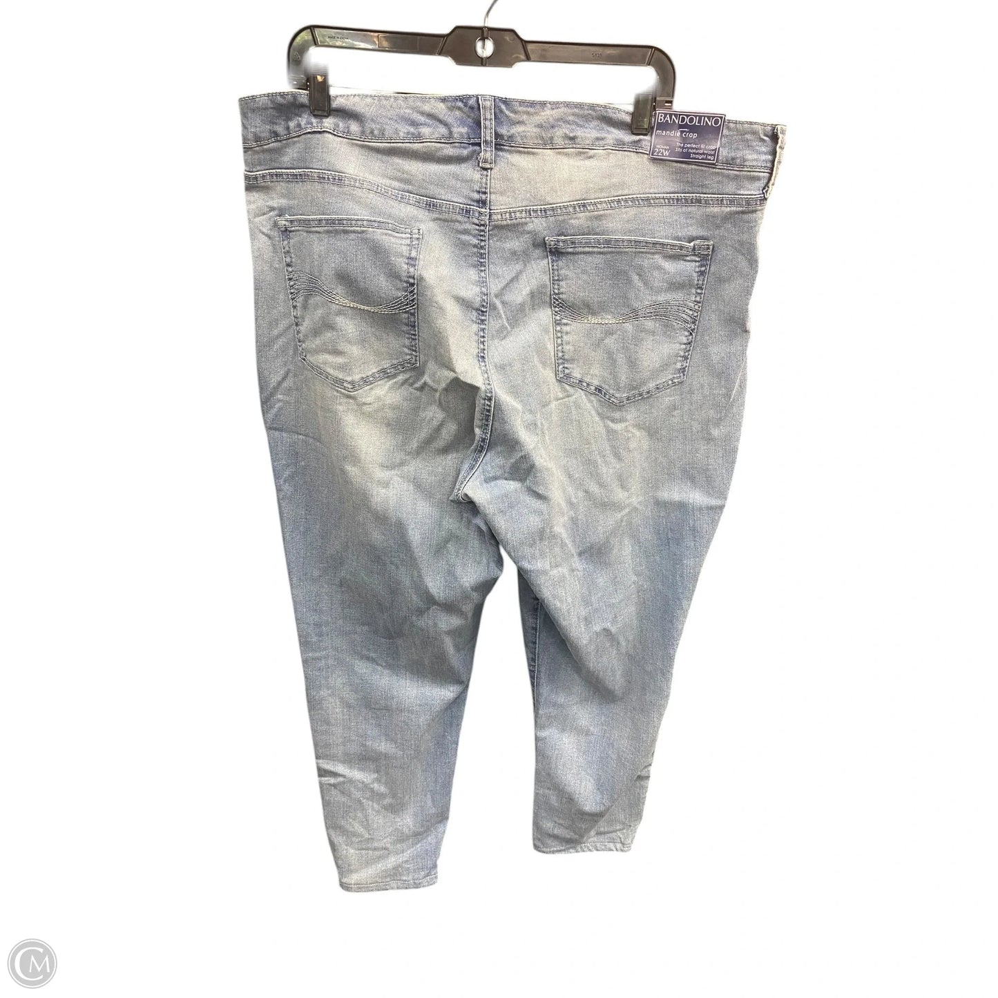 Jeans Cropped By Bandolino In Blue Denim, Size: 3x