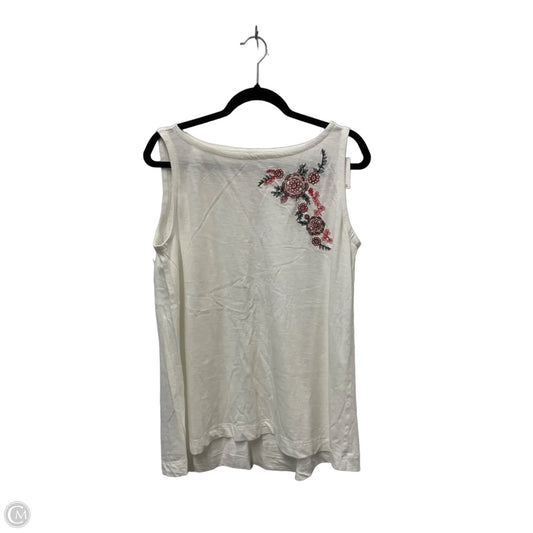 Top Sleeveless By Loft In White, Size: L