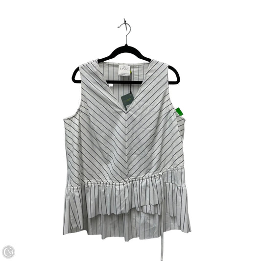 Blouse Sleeveless By Lysse In Striped Pattern, Size: L