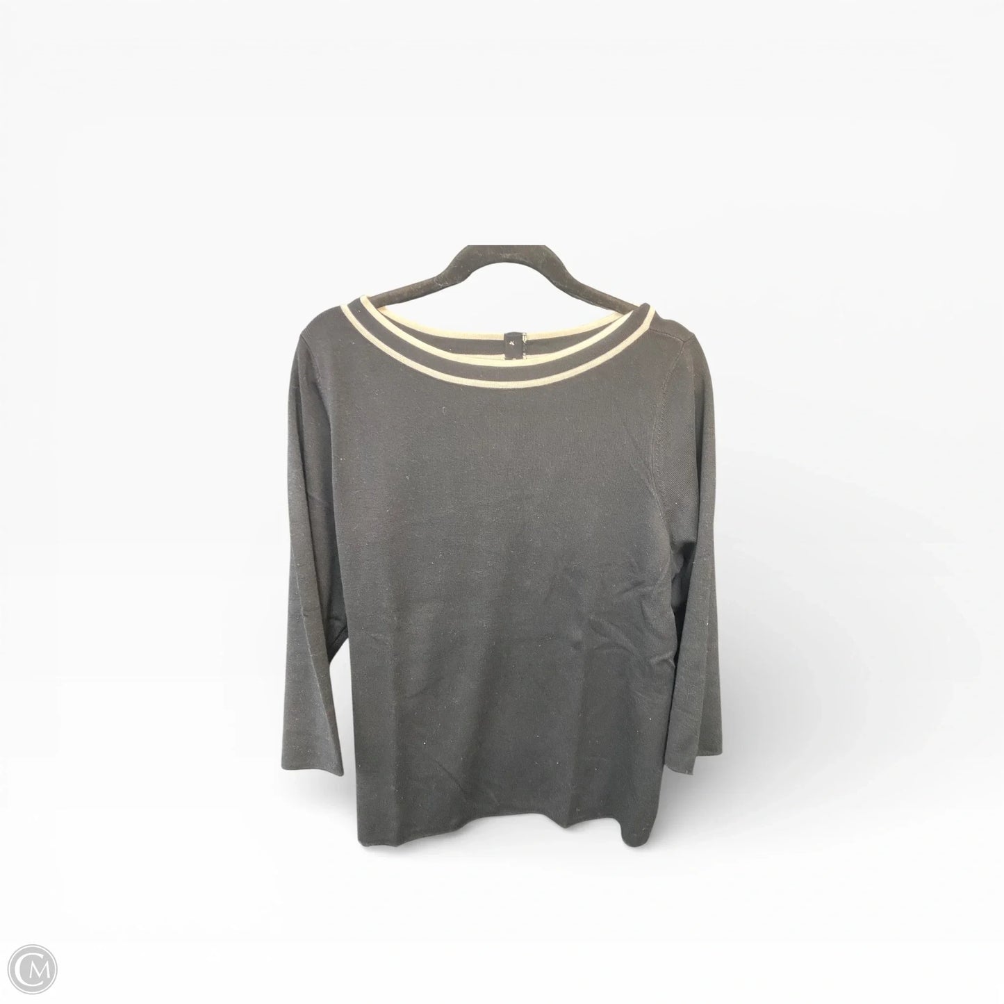 Sweater By Talbots In Black & Cream, Size: 2x