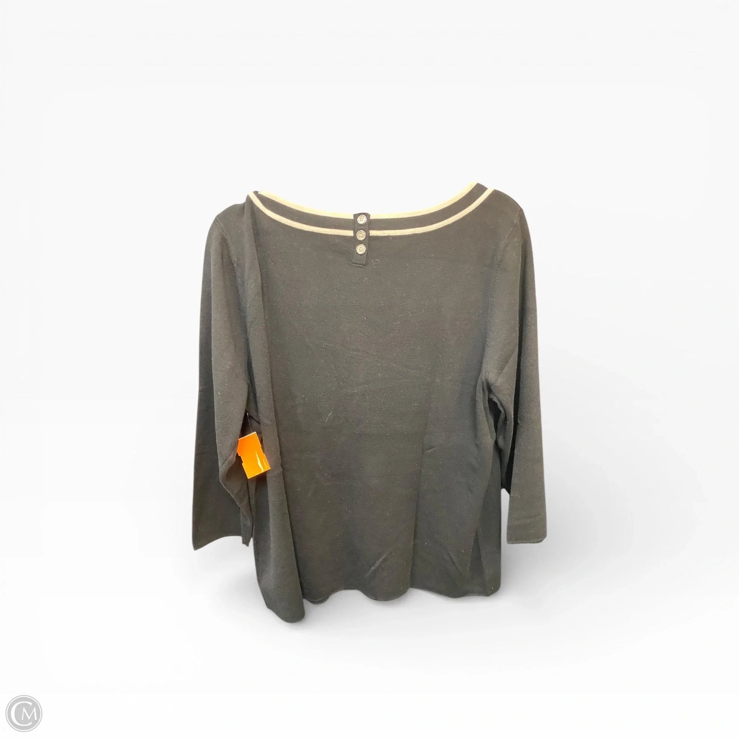 Sweater By Talbots In Black & Cream, Size: 2x