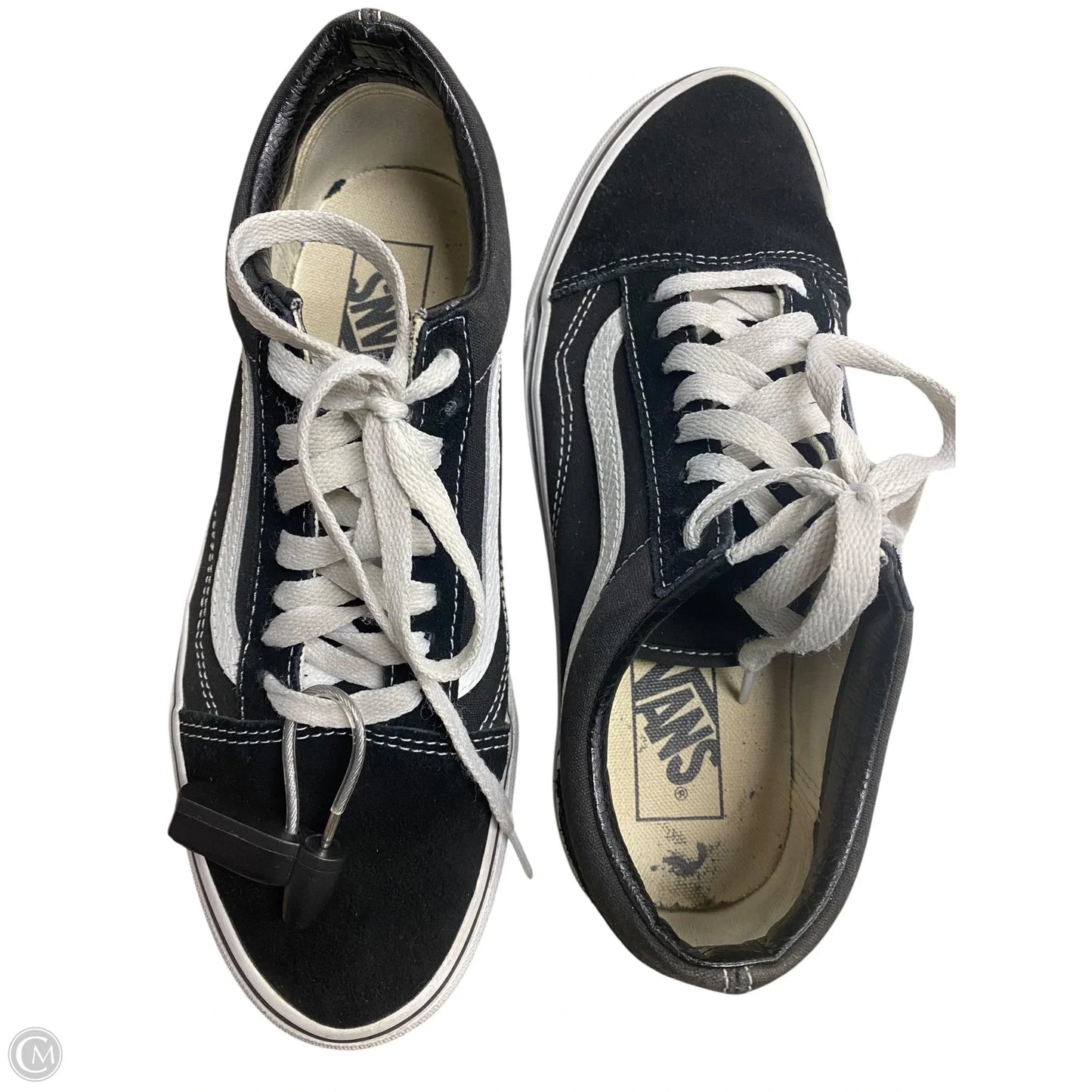 Shoes Sneakers By Vans In Black & White, Size: 9