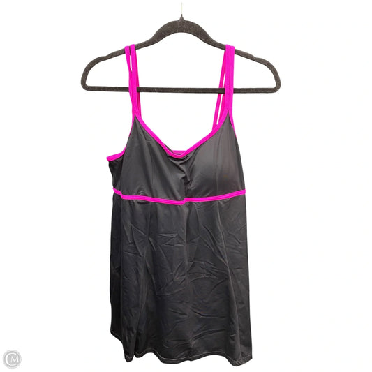 Swimsuit By Clothes Mentor In Black & Pink, Size: 14