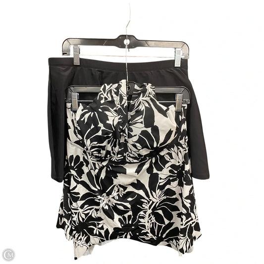 Swimsuit 2pc By Clothes Mentor In Black & White, Size: 14