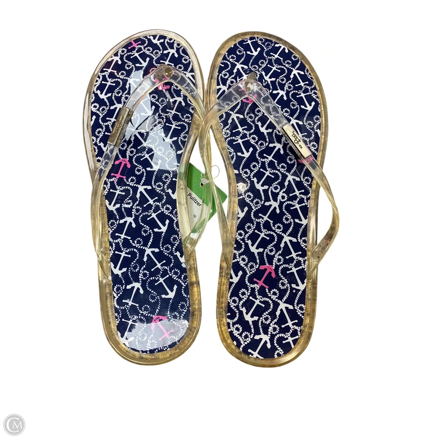 Sandals Designer By Lilly Pulitzer In Blue & White, Size: 10