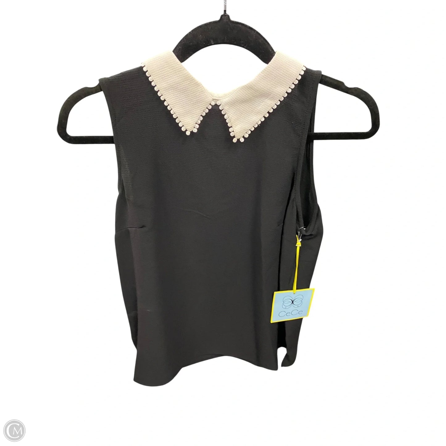 Top Sleeveless By Cece In Black & Cream, Size: S