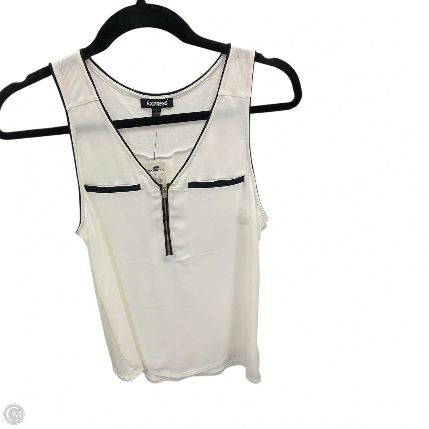 Top Sleeveless By Express In Black & Cream, Size: S
