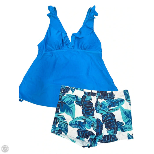 Swimsuit 2pc By Clothes Mentor In Blue & Green, Size: 2x