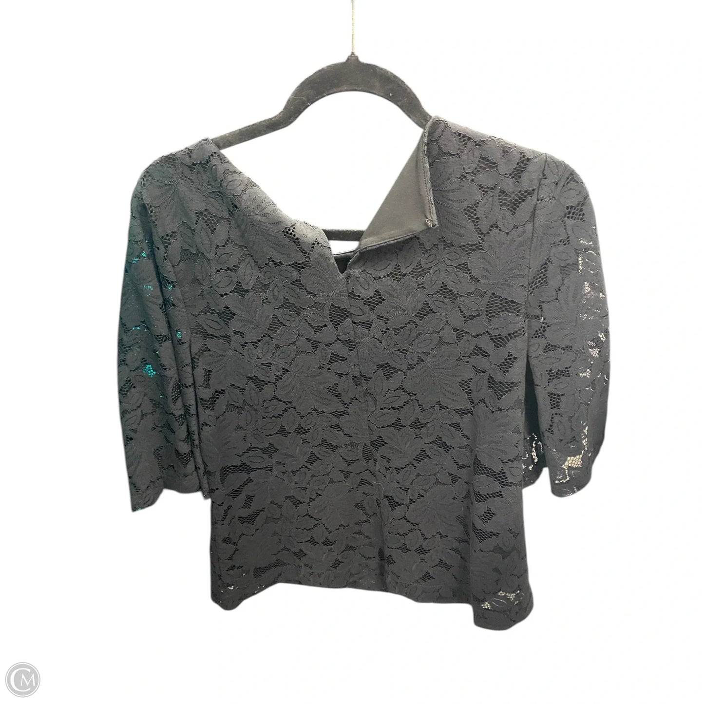 Blouse Short Sleeve By Banana Republic In Black, Size: S