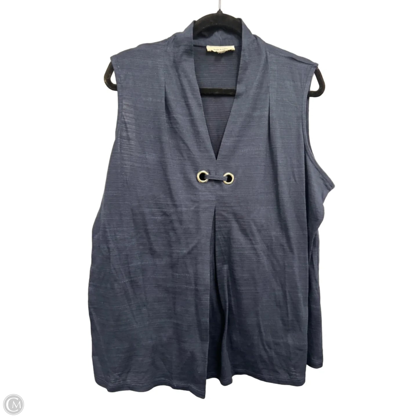 Top Sleeveless By Clothes Mentor In Navy, Size: 2x