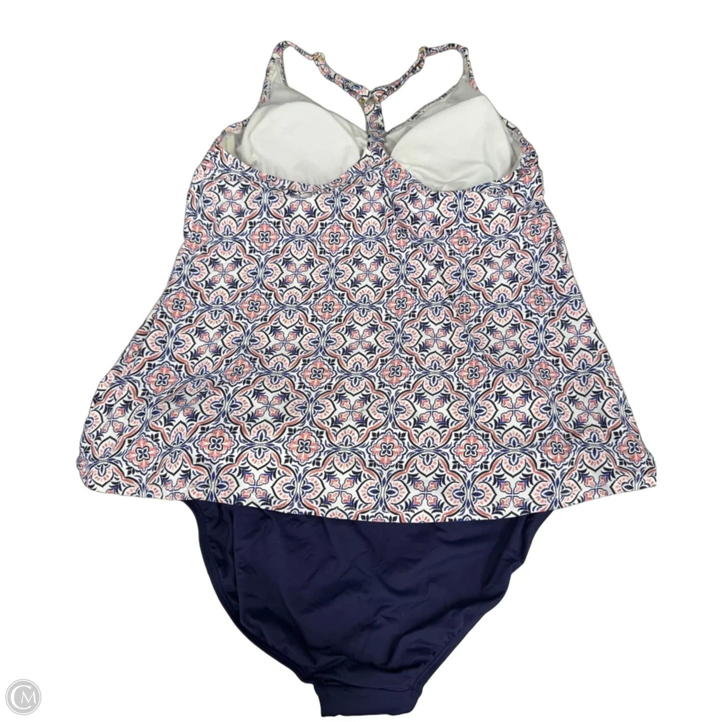 Swimsuit 2pc By Clothes Mentor In Blue & White, Size: 18