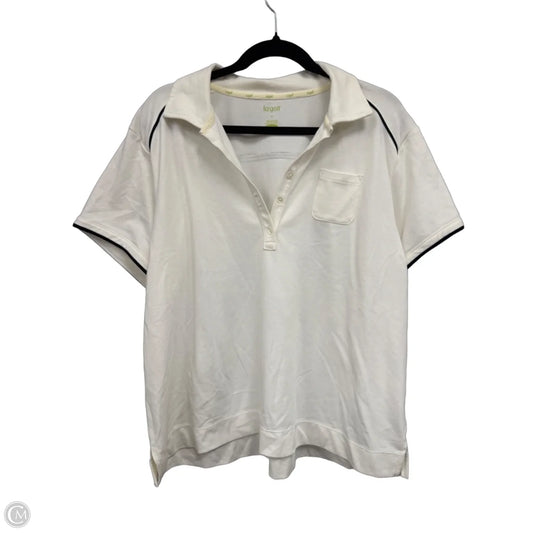 Top Short Sleeve By Liz Golf In Cream, Size: 2x