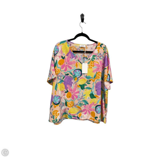 Top Short Sleeve By Emily Wonder In Floral Print, Size: L