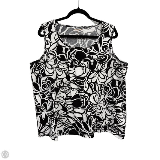 Top Sleeveless By Liz Claiborne In Floral Print, Size: 2x