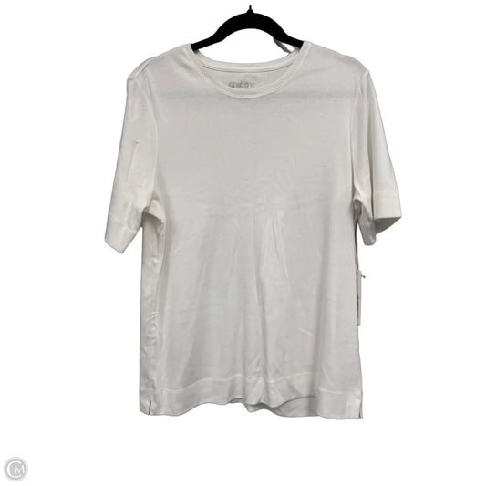 Top Short Sleeve By Chicos In White, Size: L