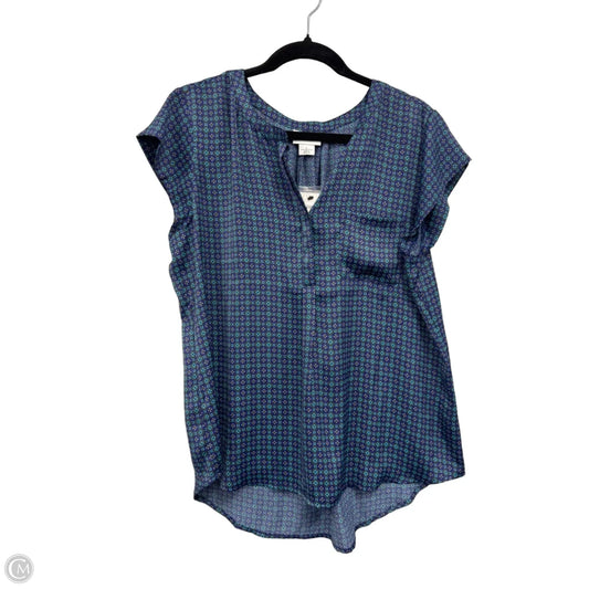 Top Short Sleeve By Liz Claiborne In Geometric Pattern, Size: L