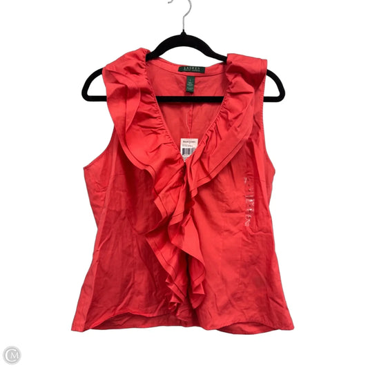 Top Sleeveless By Lauren By Ralph Lauren In Coral, Size: L