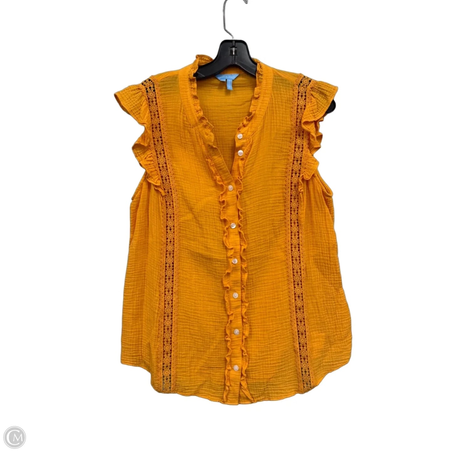 Top Short Sleeve By Draper James In Gold, Size: L