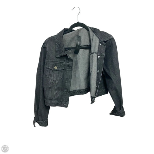 Jacket Denim By Clothes Mentor In Black, Size: L