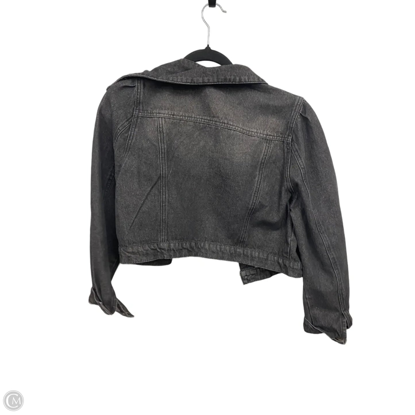 Jacket Denim By Clothes Mentor In Black, Size: L