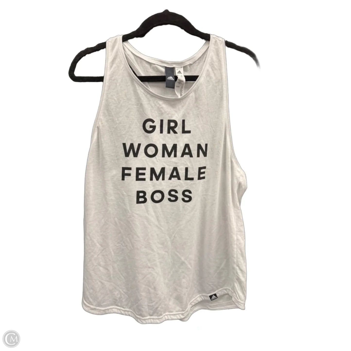 Athletic Tank Top By Adidas In White, Size: L