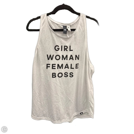 Athletic Tank Top By Adidas In White, Size: L