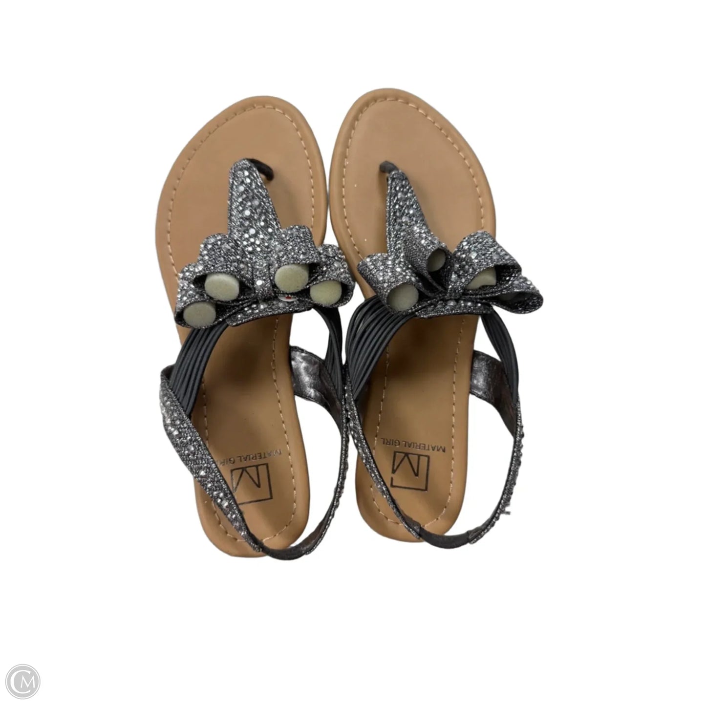 Sandals Flats By Material Girl In Silver, Size: 8