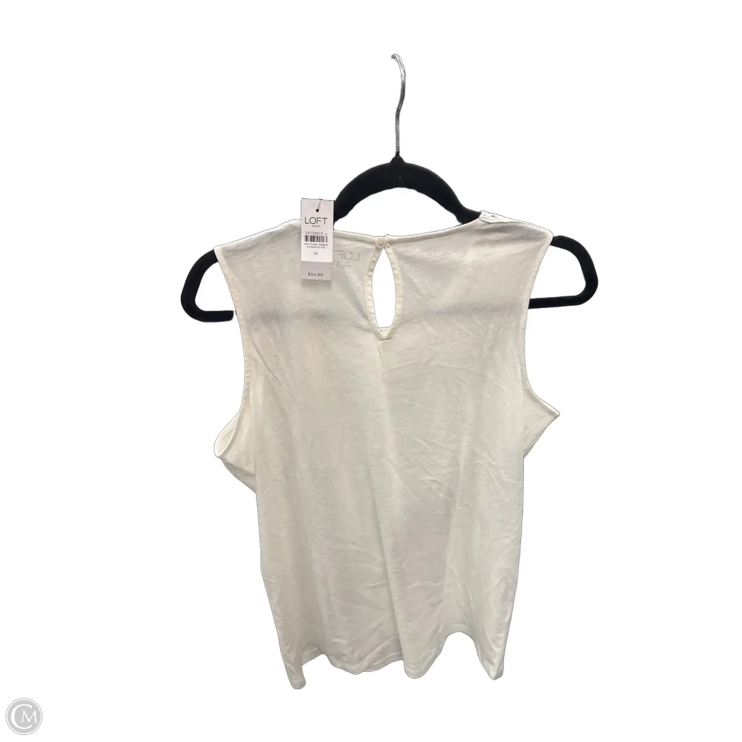 Top Sleeveless By Loft In Cream, Size: M