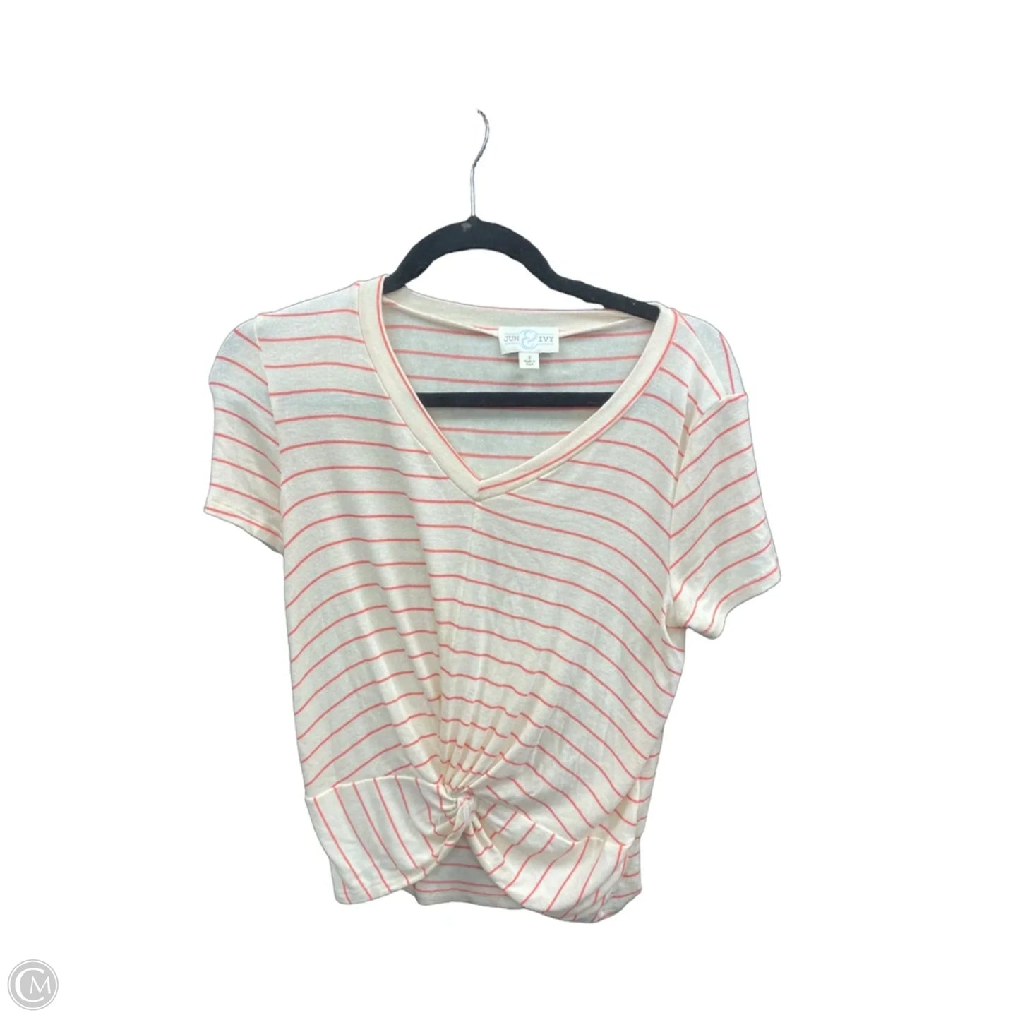 Top Short Sleeve By Jun & Ivy In Striped Pattern, Size: S