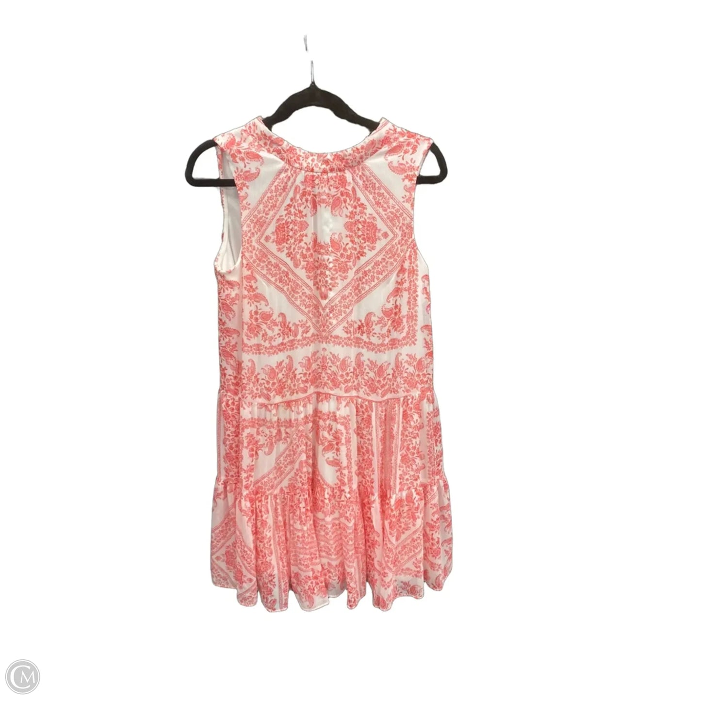 Dress Casual Short By Calvin Klein In Orange & White, Size: 8