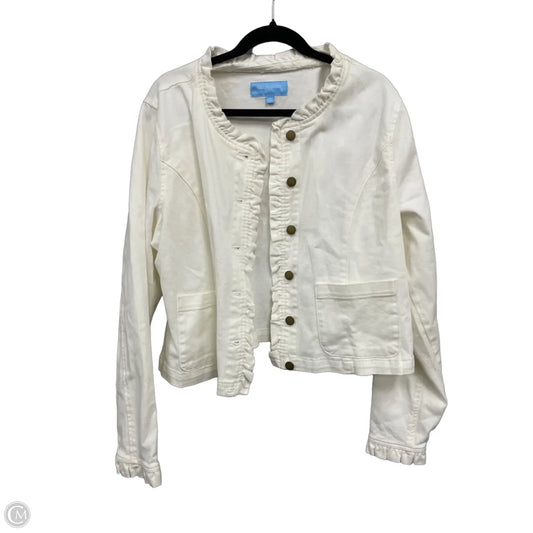 Jacket Denim By Draper James In Cream, Size: Xxl
