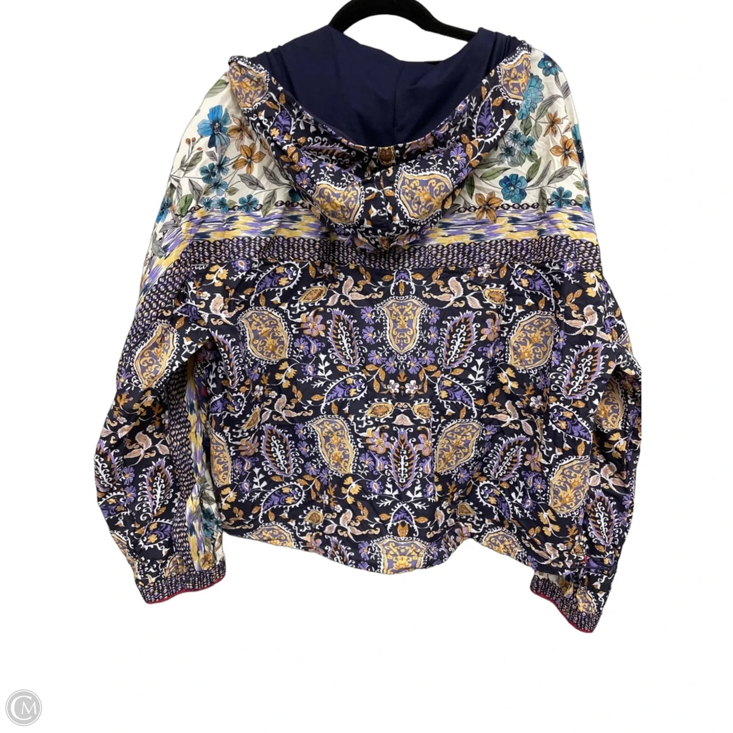 Jacket Windbreaker By Johnny Was In Floral Print, Size: Xl