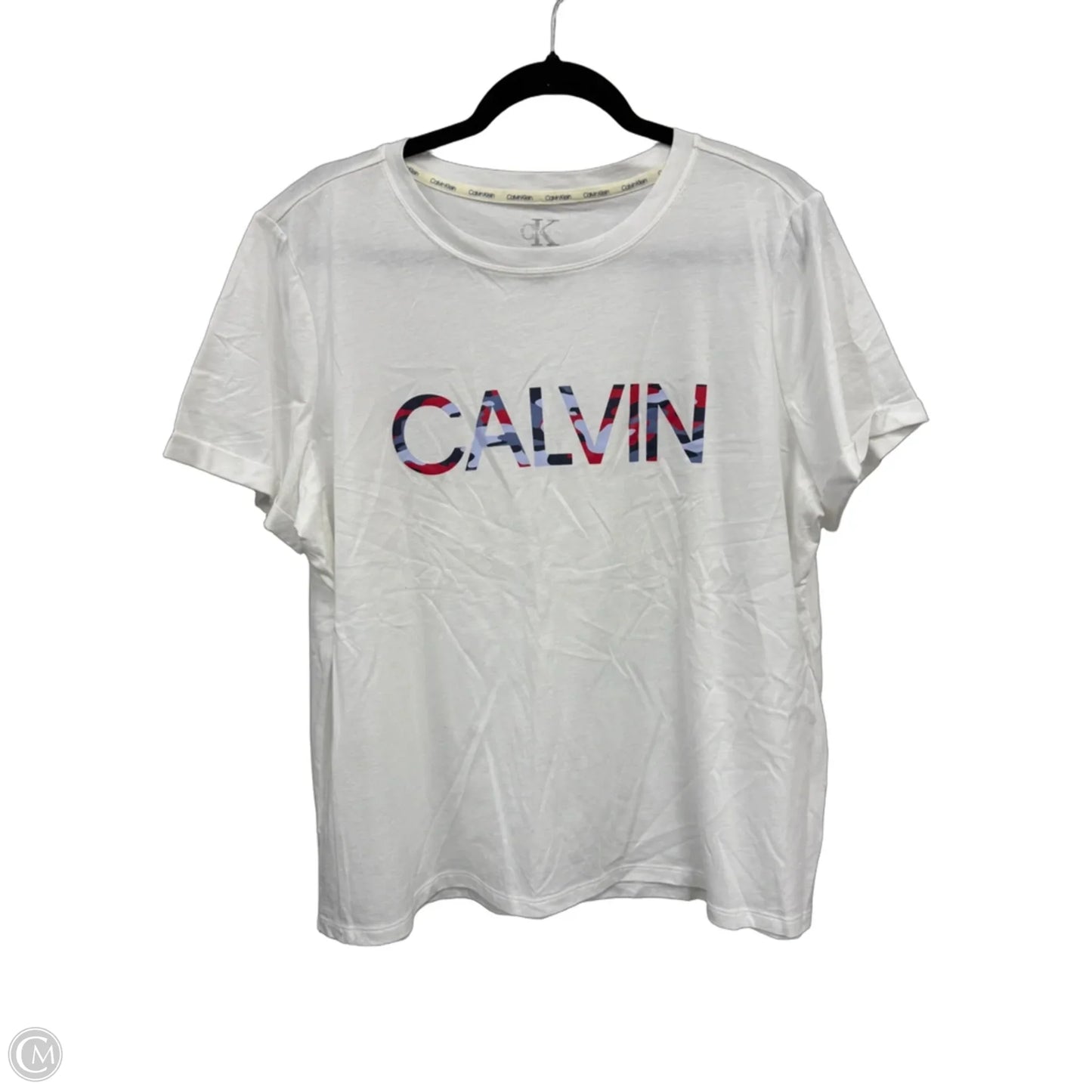 Top Short Sleeve Basic By Calvin Klein In White, Size: Xxl