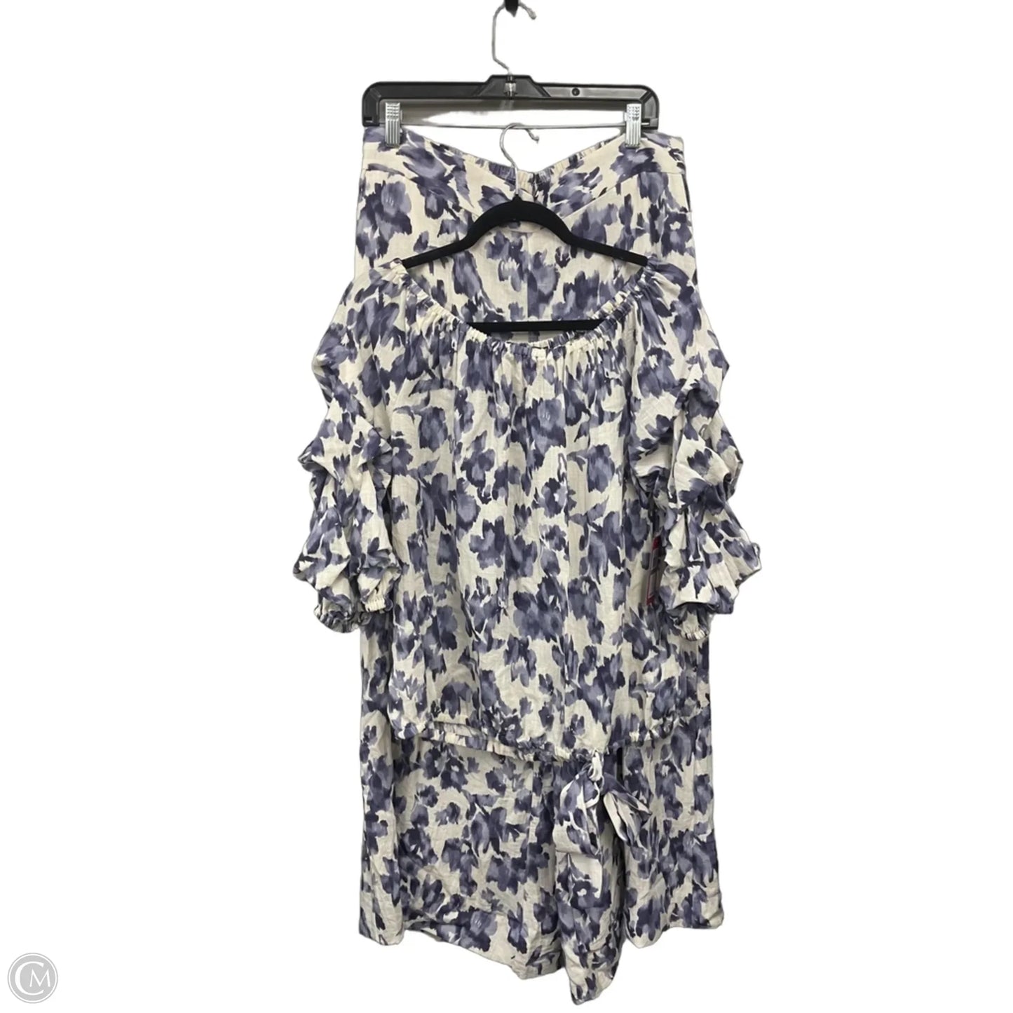 Pants Set 2pc By Vince Camuto In Blue & Cream, Size: L