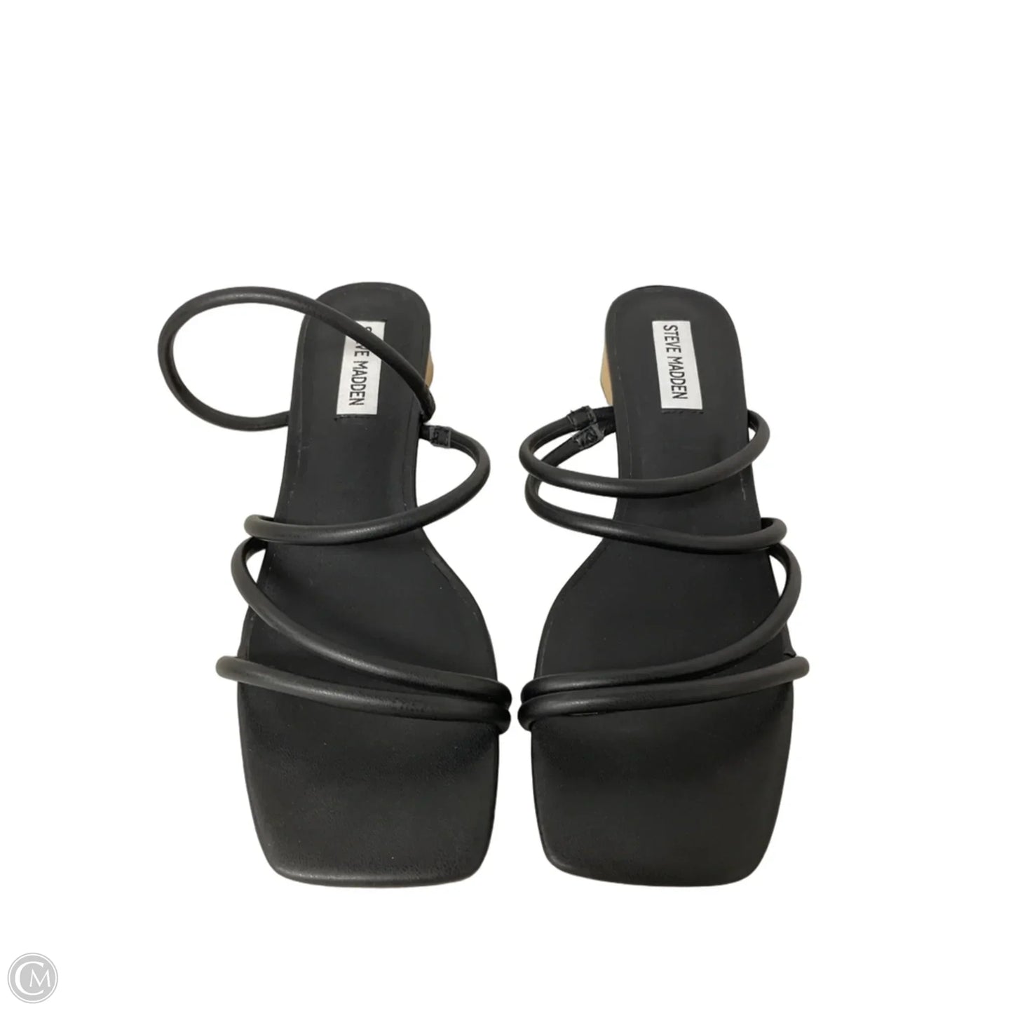 Sandals Heels Block By Steve Madden In Black, Size: 8.5