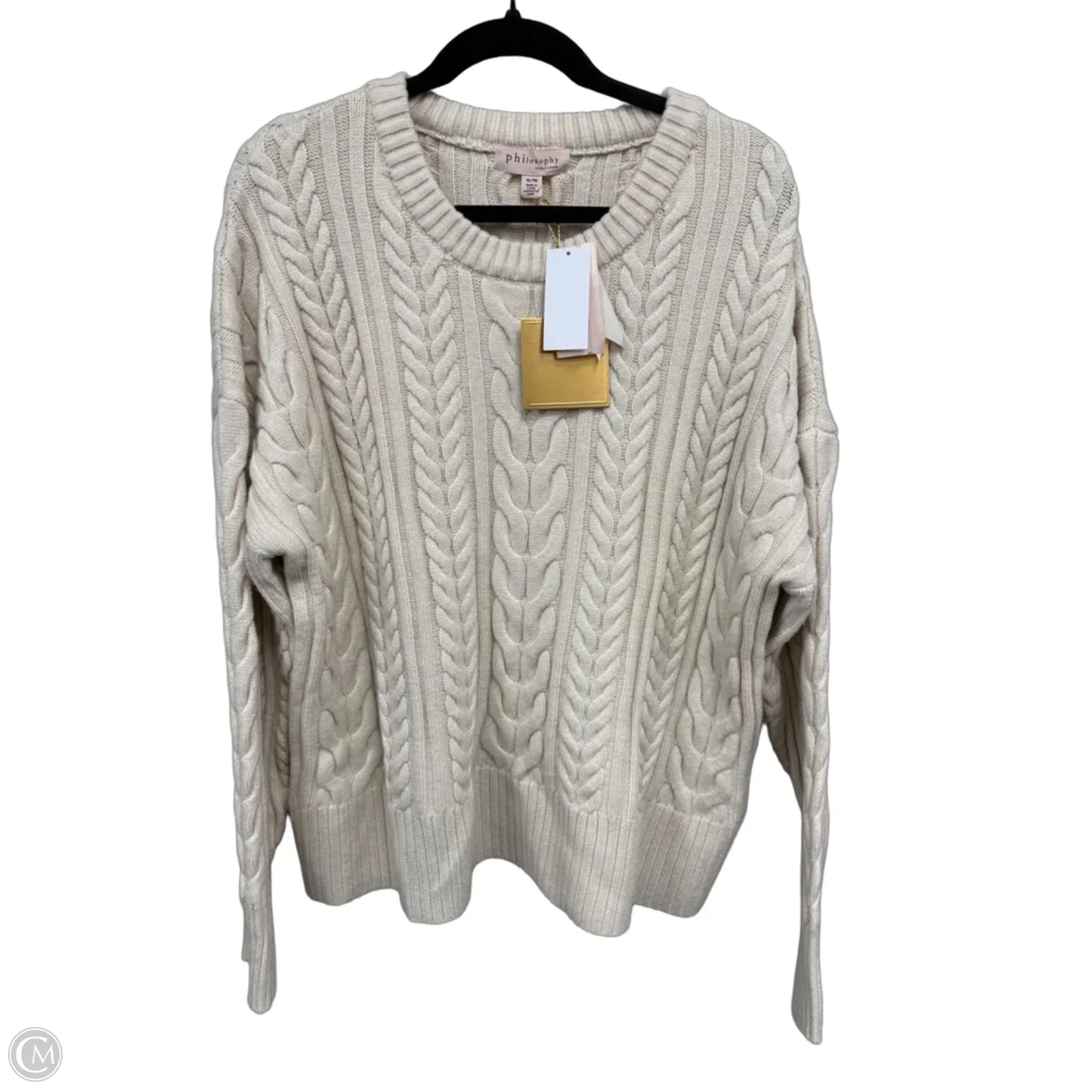Sweater By Philosophy In Cream, Size: Xl