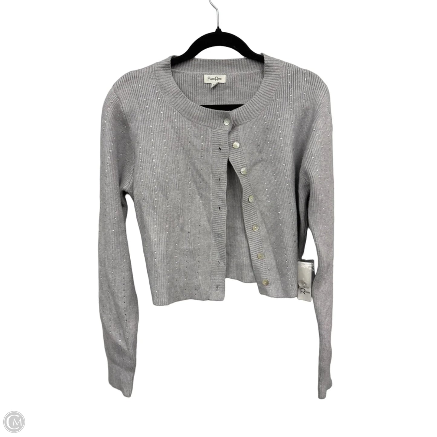 Cardigan By Faded Rose In Grey, Size: Xl