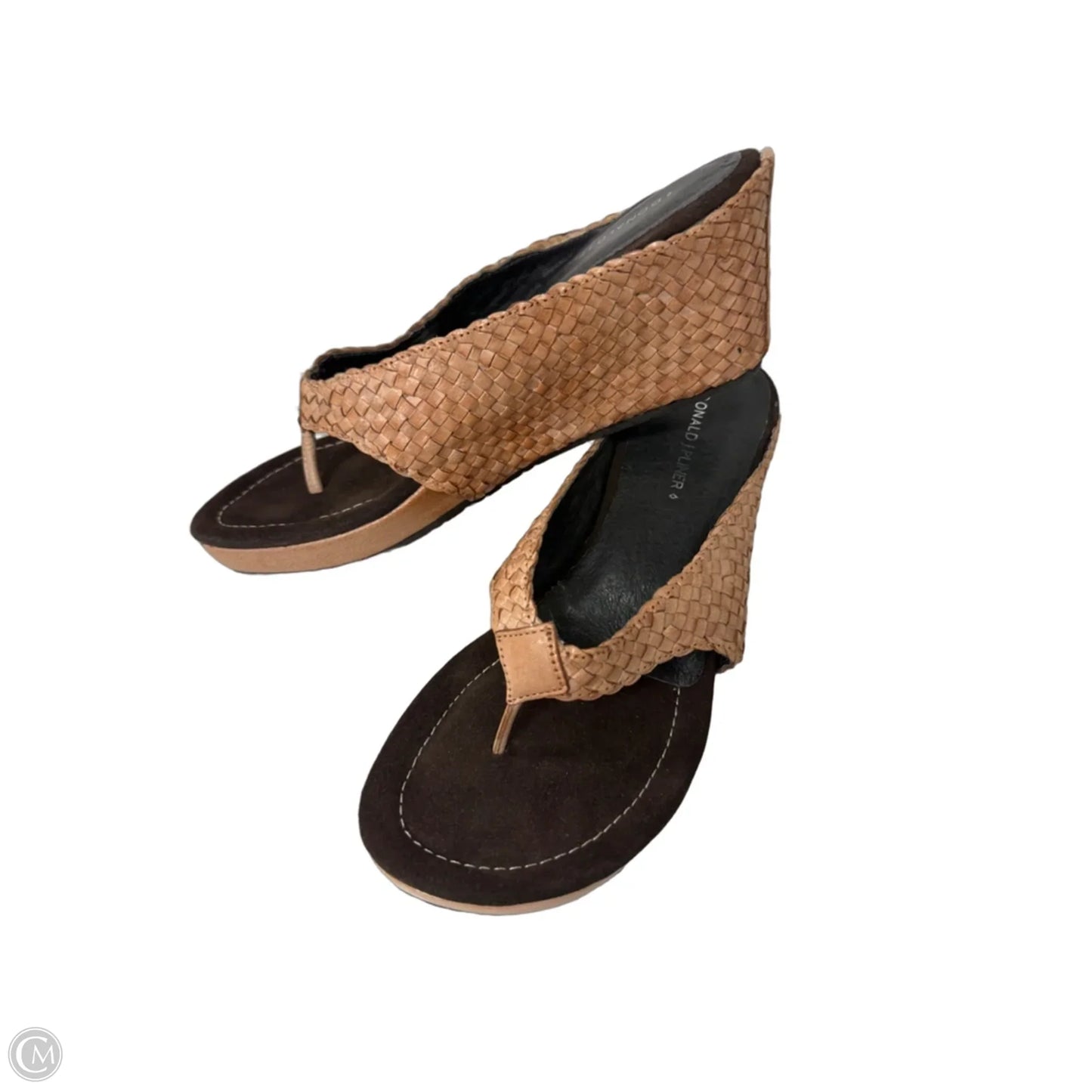 Sandals Heels Wedge By Donald Pliner In Tan, Size: 8.5