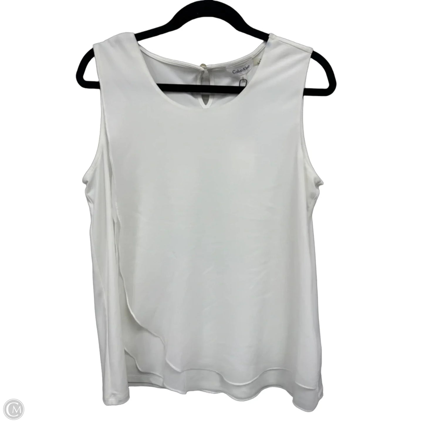 Top Sleeveless By Calvin Klein In Cream, Size: M