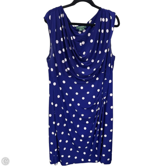 Dress Casual Midi By Lauren By Ralph Lauren In Polkadot Pattern, Size: 20
