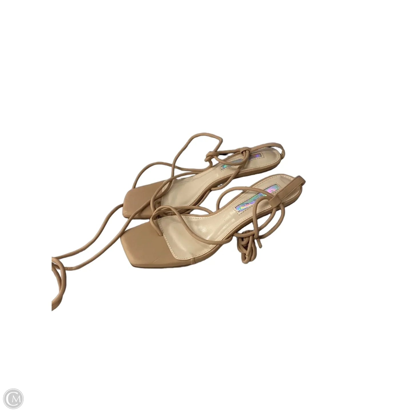 Sandals Heels Kitten By Liliana In Tan, Size: 5.5