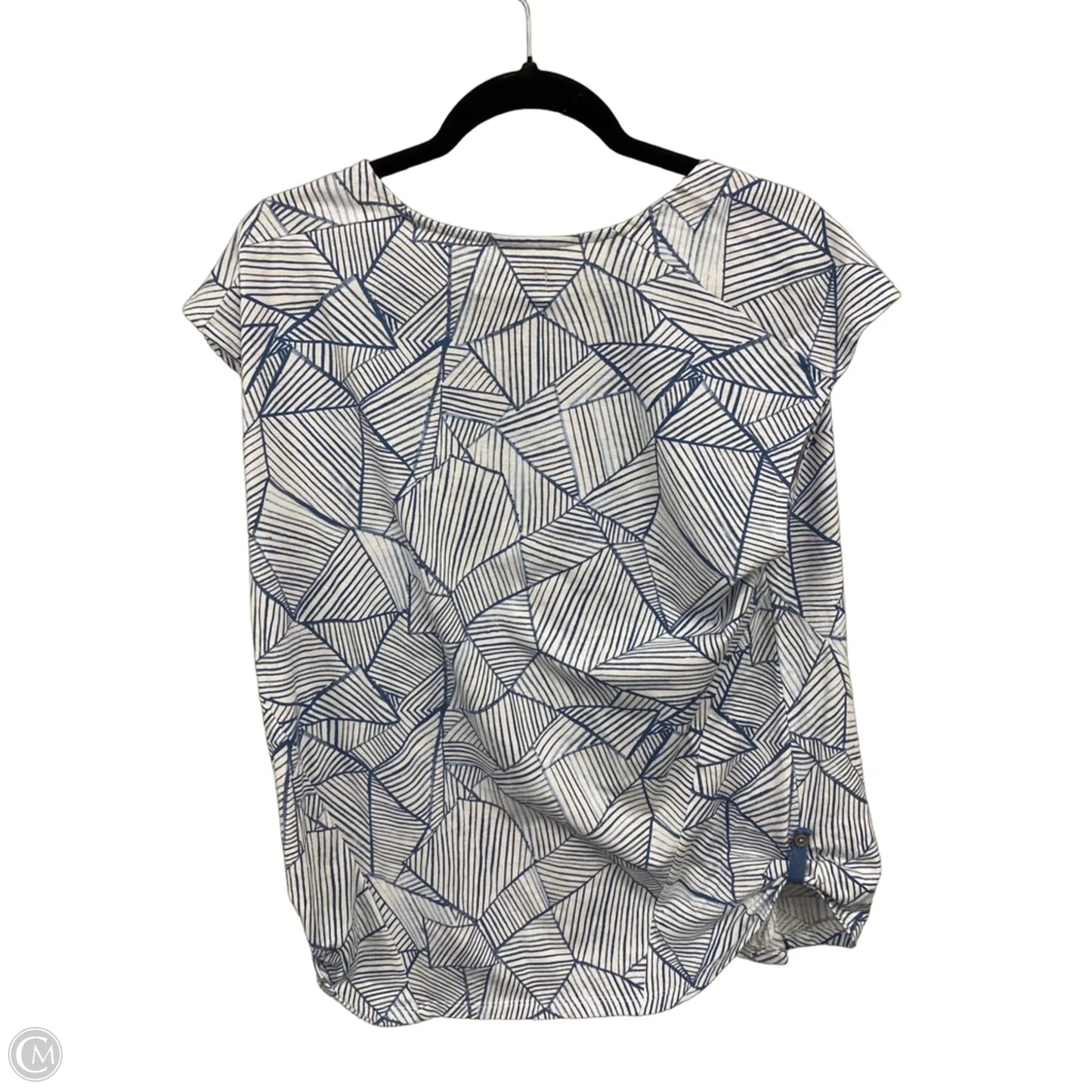 Top Short Sleeve By Clothes Mentor In Blue & White, Size: L